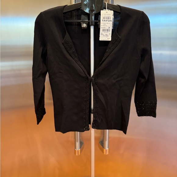 Taifun Sweaters - Black Women's Cardigan with lace trim